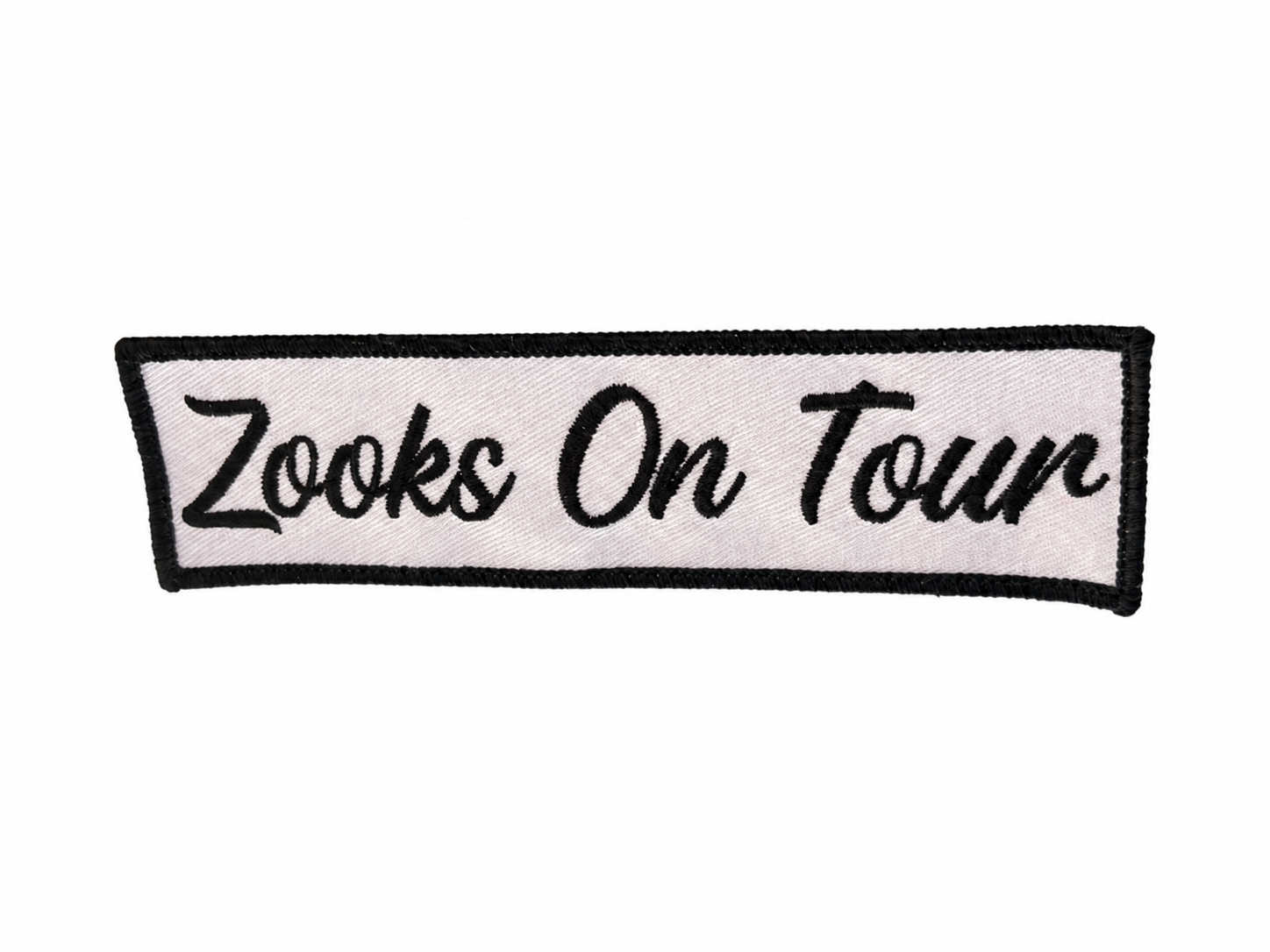 Embroided Zooks on Tour Cursive Patch